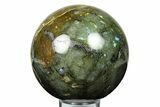 Flashy, Polished Labradorite Sphere - Great Color Play #292088-1